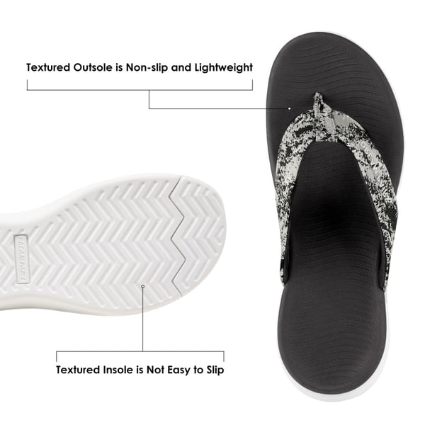 Comfortable Flip Flops With Arch Support - BLACK - 3