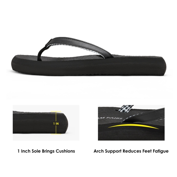 Arch Support Flip Flops - BLACK - 3