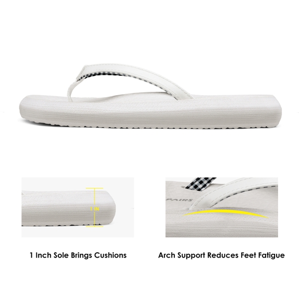 Arch Support Flip Flops - WHITE - 3