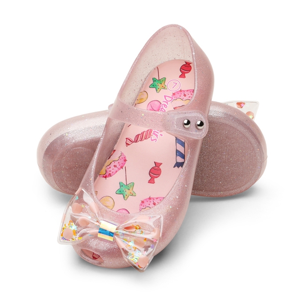 Girls Jelly Sandals with Bow - PINK - 5