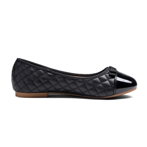 Girls Bow Slip-Resistant Ballerina Flats - BLACK - 1