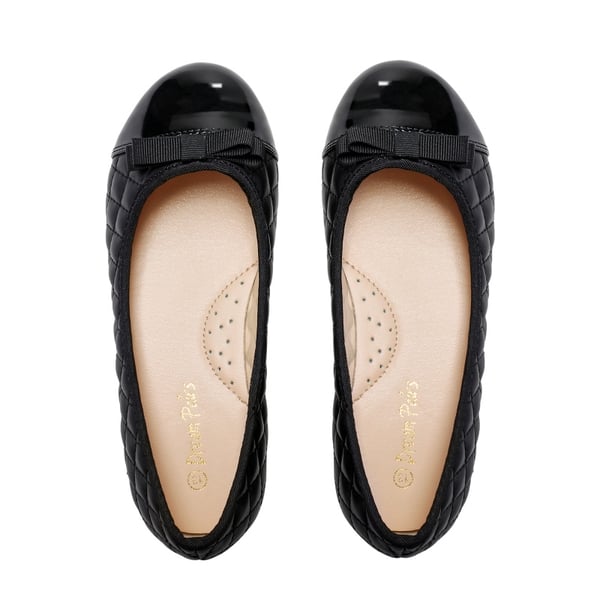 Girls Bow Slip-Resistant Ballerina Flats - BLACK - 2