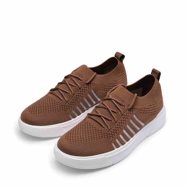 Breathable Slip On Mesh Sneakers - BROWN - 3