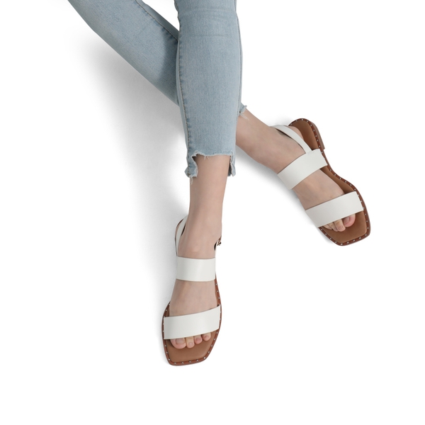 Casual Open Toe Flat Sandals - WHITE - 1