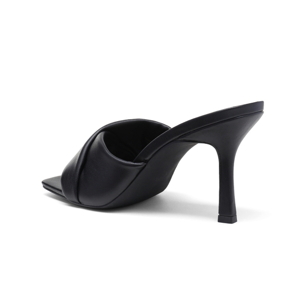 Women's Open Toe Stiletto Heel Mules - BLACK - 3