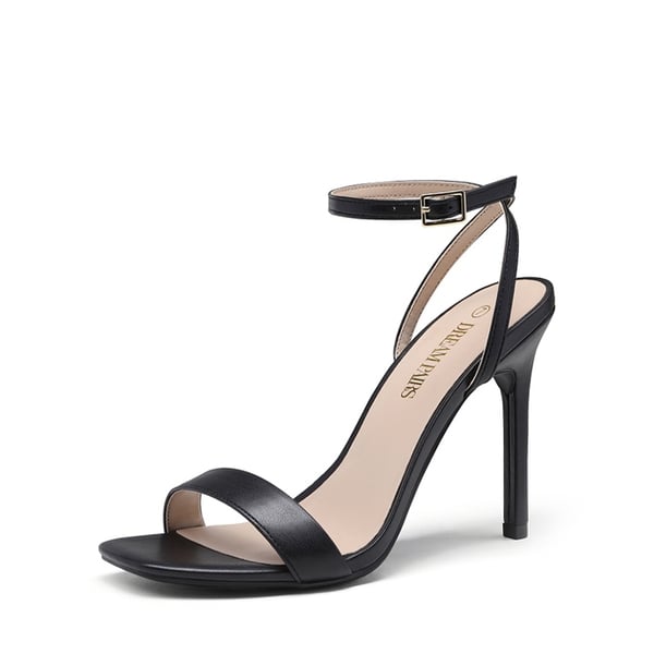Open Toe Stiletto Sandals - BLACK -  0