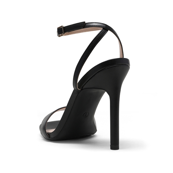 Open Toe Stiletto Sandals - BLACK - 4