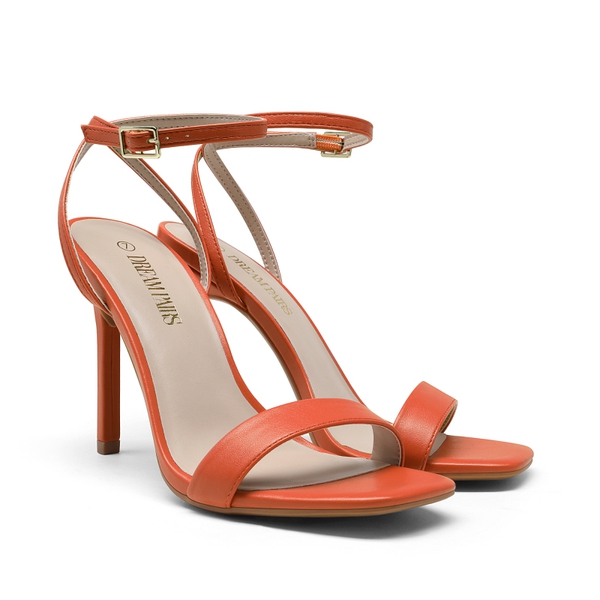 Open Toe Stiletto Sandals - ORANGE - 5