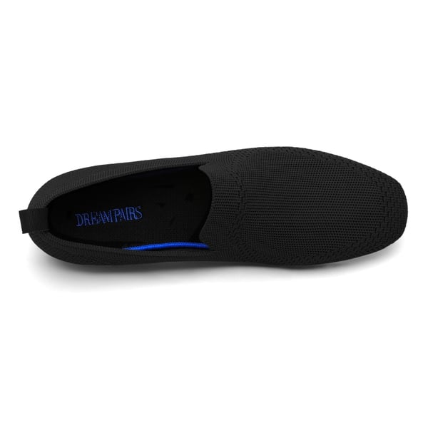 Slip-On Round Toe Knitted Flats - BLACK - 3