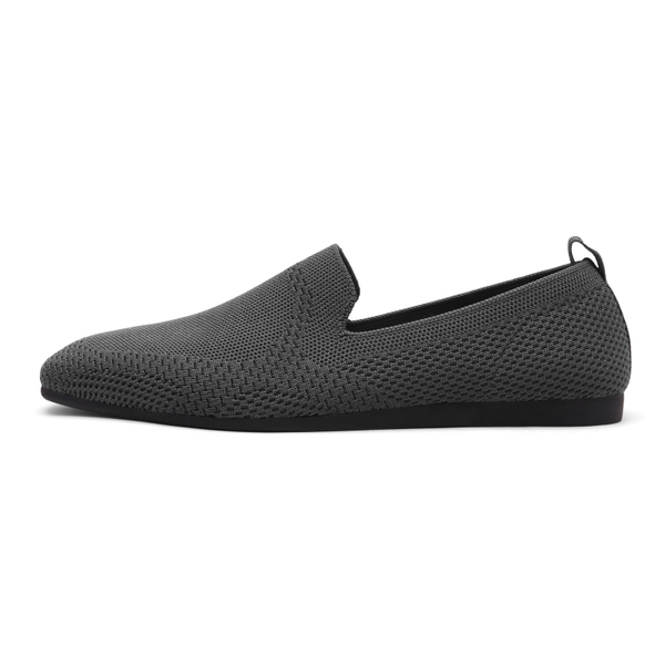 Slip-On Round Toe Knitted Flats - GREY - 1