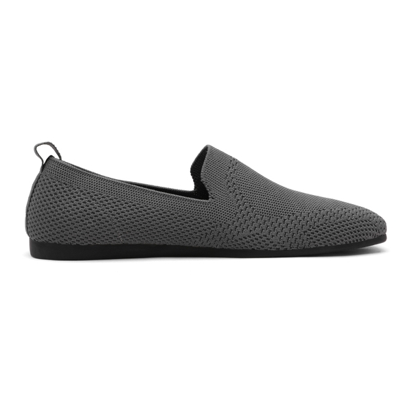 Slip-On Round Toe Knitted Flats - GREY - 2