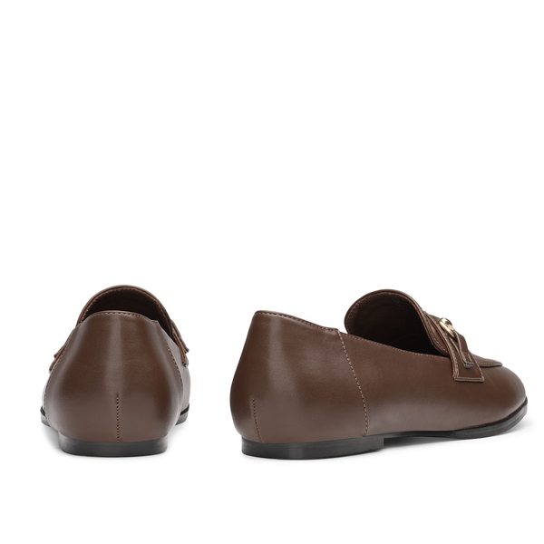 Pointed Toe Buckle Comfort Loafers - BROWN - 3