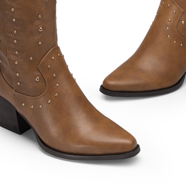 Dakota Western Cowboy Boots - CAMEL - 4