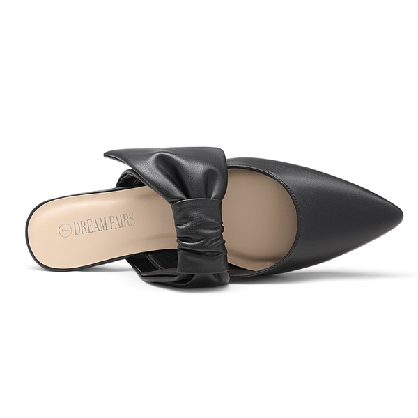 Bow Slip On Mules - BLACK - 2
