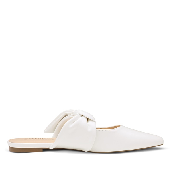 Bow Slip On Mules - WHITE - 1