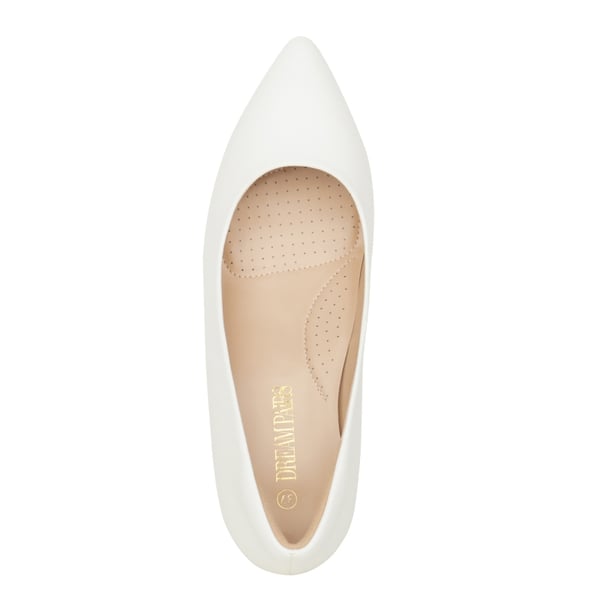 Pointed Toe Wedge Pump Shoes - WHITE - 2