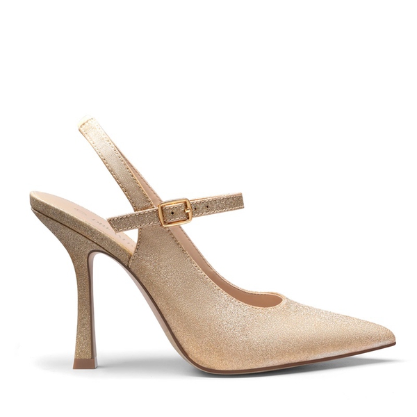 Pointed Toe Stiletto Pumps - GOLD - 2