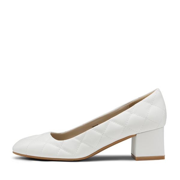 NobleOnly Women's Chunky Block Heel Pumps – 3.3 Inch Square Toe Slip-On Dress Shoes, Classic & Comfortable
