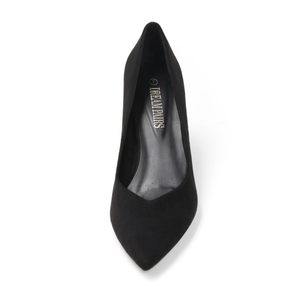 Pointed Toe Chunky High Heel Pumps - BLACK - 3