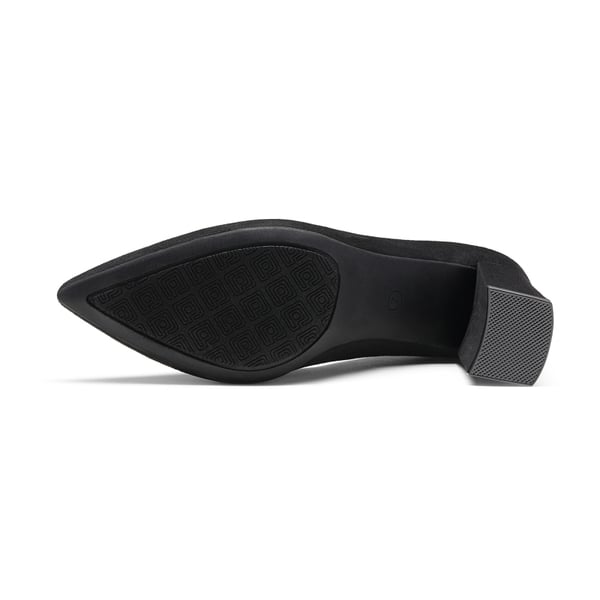 Pointed Toe Chunky High Heel Pumps - BLACK - 4