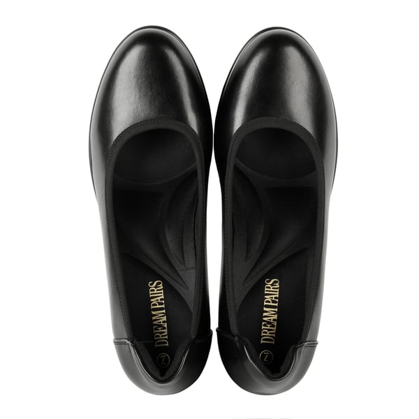 [Stand All Day Pumps] Edena Chunky Low Block Heel Pumps - BLACK - 4