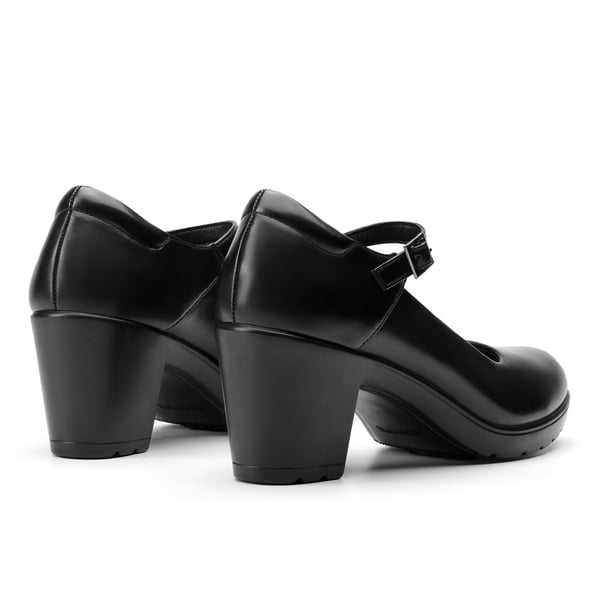 [Stand All Day Pumps] Edenia Round Toe Mary Jane Pumps - BLACK - 3