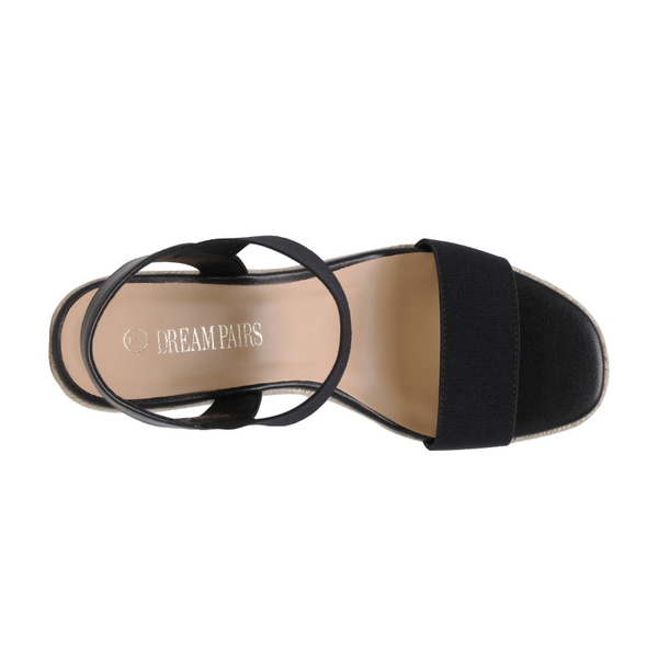 Open Toe Espadrille Platform Sandals - BLACK - 3