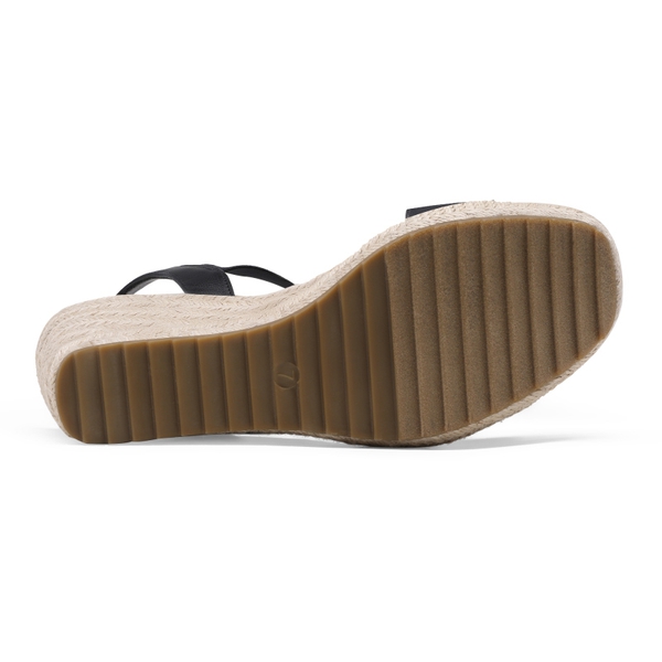 Open Toe Espadrille Platform Sandals - BLACK - 4