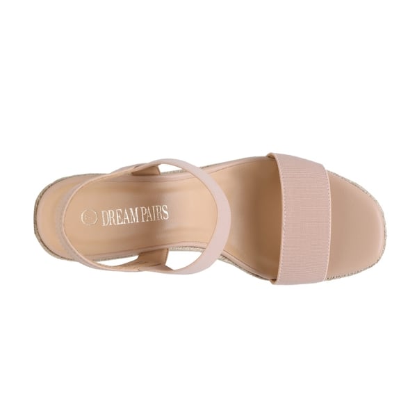 Open Toe Espadrille Platform Sandals - BLUSH - 3
