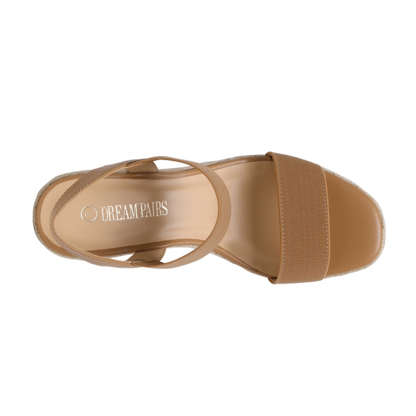 Open Toe Espadrille Platform Sandals - CAMEL - 3