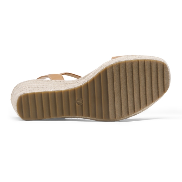 Open Toe Espadrille Platform Sandals - CAMEL - 4