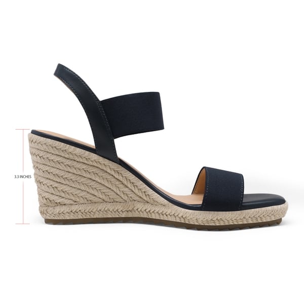 Open Toe Espadrille Platform Sandals - NAVY - 2