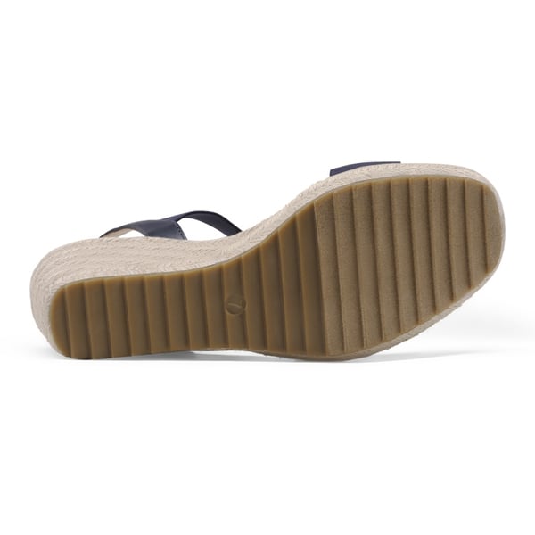 Open Toe Espadrille Platform Sandals - NAVY - 4