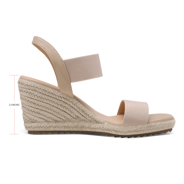 Open Toe Espadrille Platform Sandals - NUDE - 2