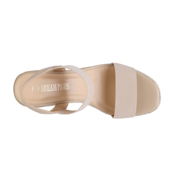 Open Toe Espadrille Platform Sandals - NUDE - 3