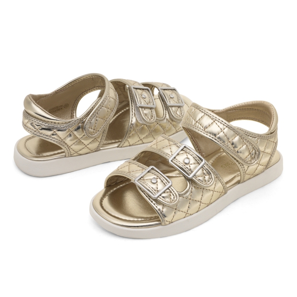 Girls Buckle Strap Sandals - GOLD - 4