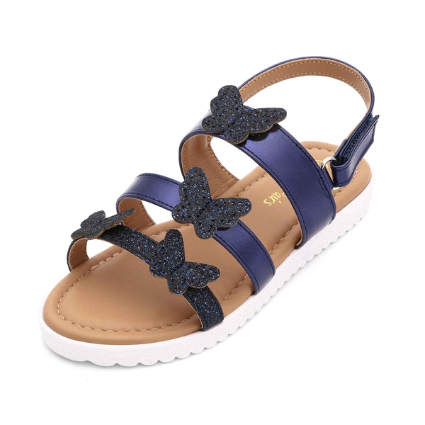 Girls Butterfly Flat Sandals - BLUE -  0