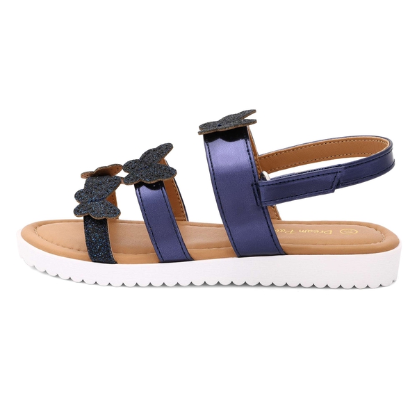 Girls Butterfly Flat Sandals - BLUE - 1