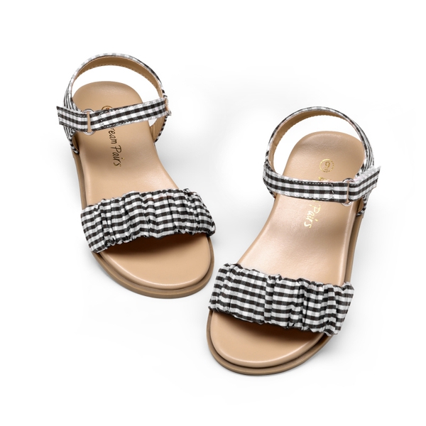 Girls Open-toe Non-Slip Flat Sandals - BLACK - 4