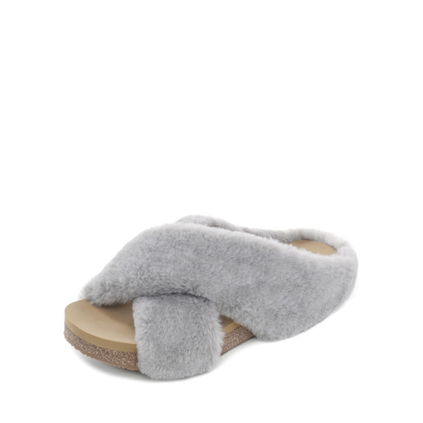 Comfy Fuzzy Slide Slippers - GREY -  0