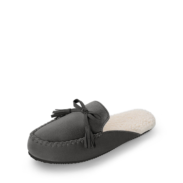 Bowknot Fuzzy Cozy Slippers - GREY -  0