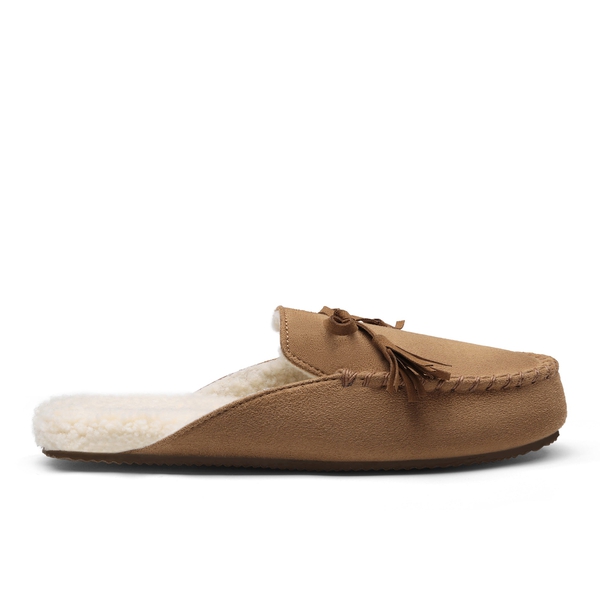 Bowknot Fuzzy Cozy Slippers - TAN - 2