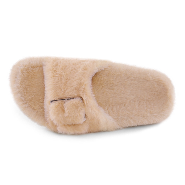 Slip-On Fuzzy House Slippers - APRICOT - 3