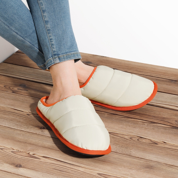 Fuzzy Wool-Like Lining Slippers - BEIGE - 1