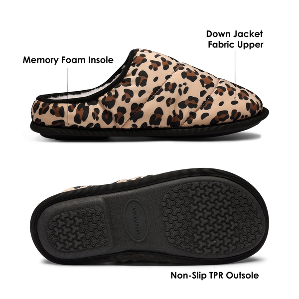 Fuzzy Wool-Like Lining Slippers - LEOPARD - 2
