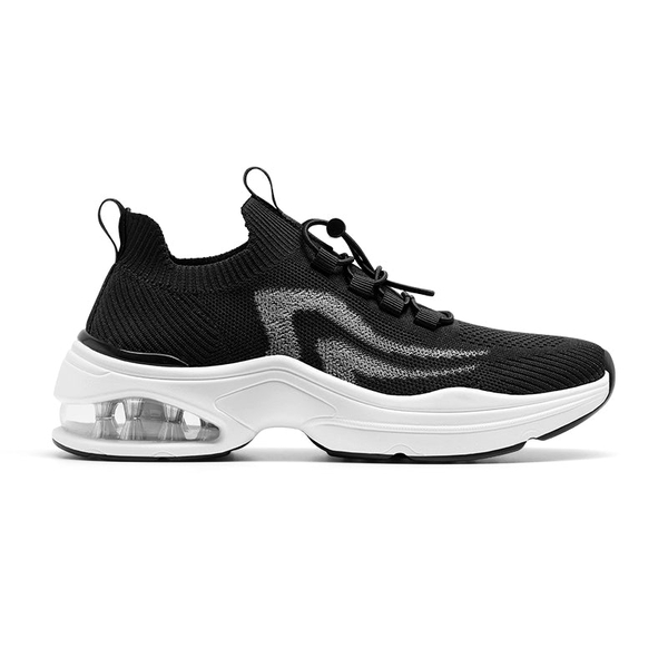 [Nori] Non-Slip Air Cushion Fashion Sneakers - BLACK - 1