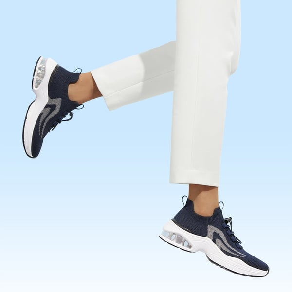 [Nori] Non-Slip Air Cushion Fashion Sneakers - NAVY - 5