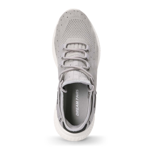 Knit Lace up Sneakers - GREY - 4