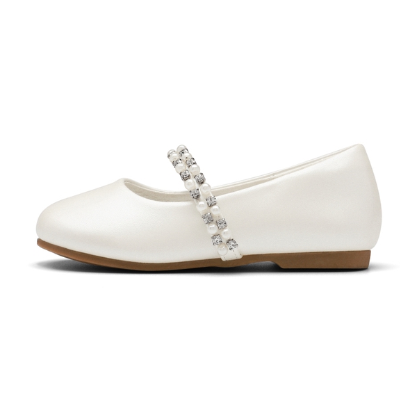 Toddler Girl's Mary Jane Ballerina Flats - IVORY - 1