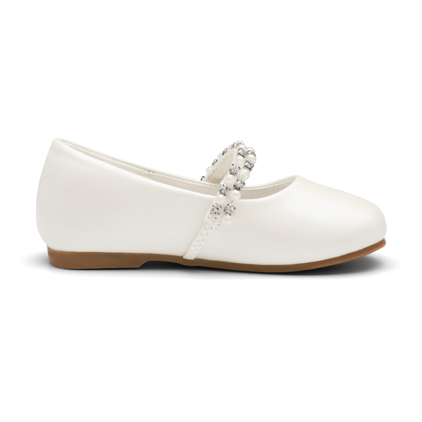 Toddler Girl's Mary Jane Ballerina Flats - IVORY - 2
